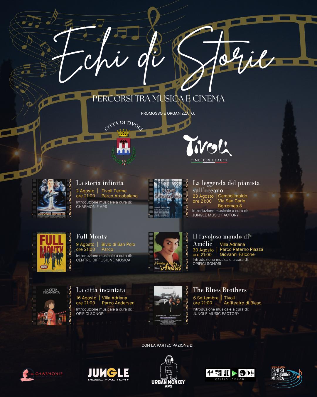 Locandina ufficiale Echi di Storie, percorsi tra musica e cinema